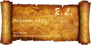 Reizman Lili névjegykártya